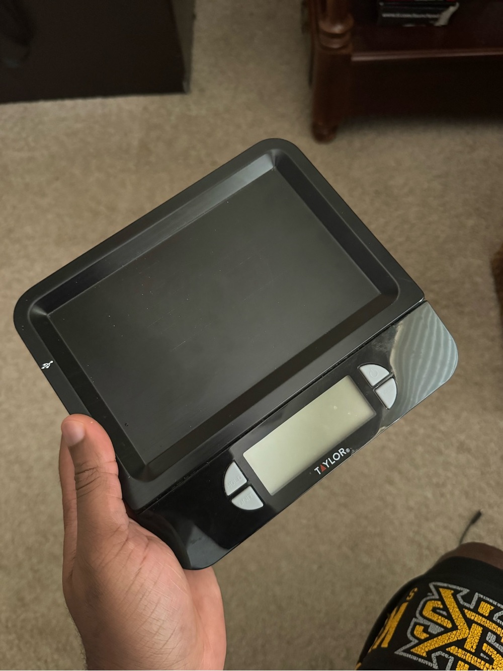 Taylor 11LB USB Rechargeable Digital Kitchen Food Scale Black